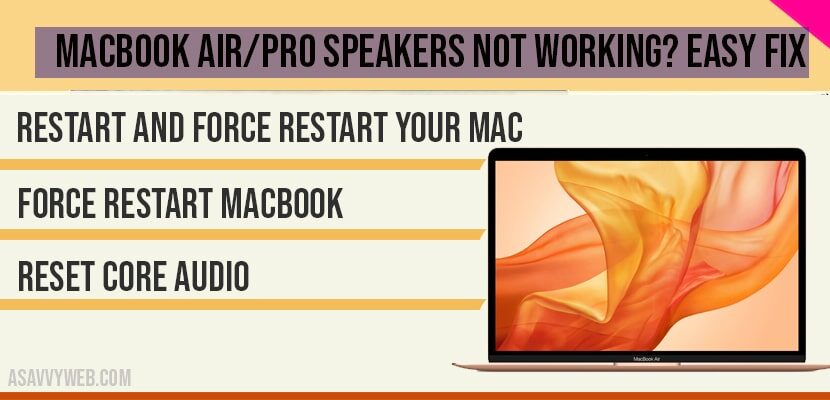 macbook pro no audio output internal speakers