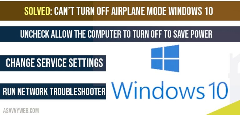 airplane mode keeps turning on windows 10