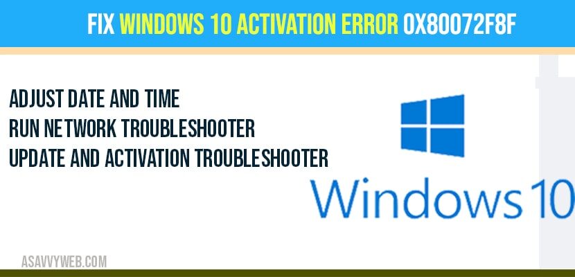 error code 0x80072f8f windows 10