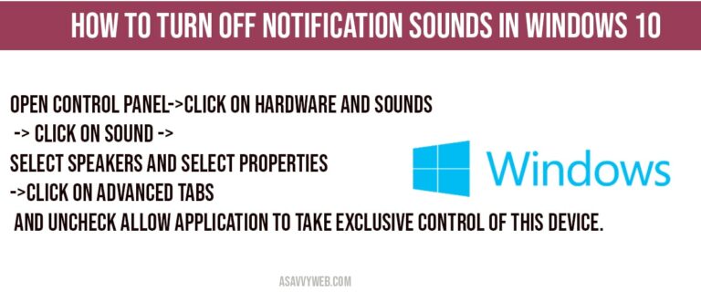 How To Turn Off Notification Sounds In Windows 10 A Savvy Web