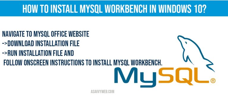 mysql workbenchfor windows 10