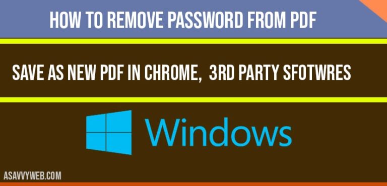 how to remove password on pdf