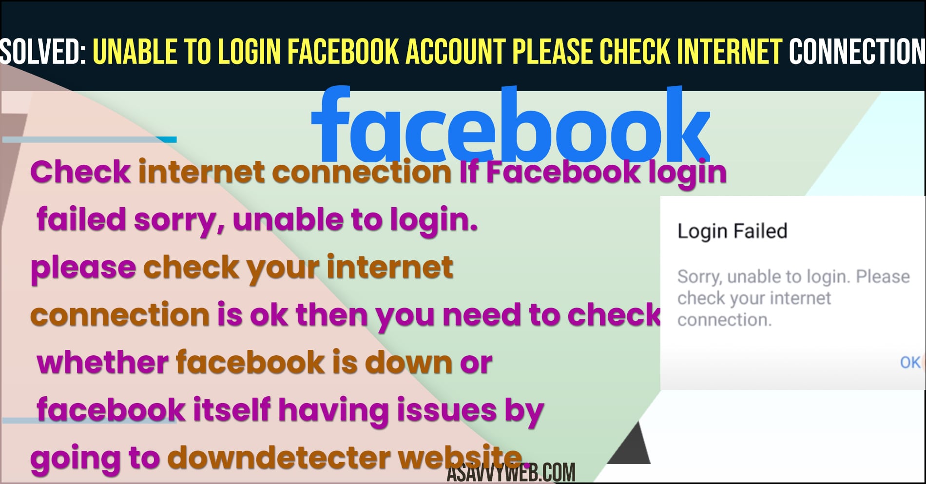My facebook id not login i see sorry unable to login please cheak