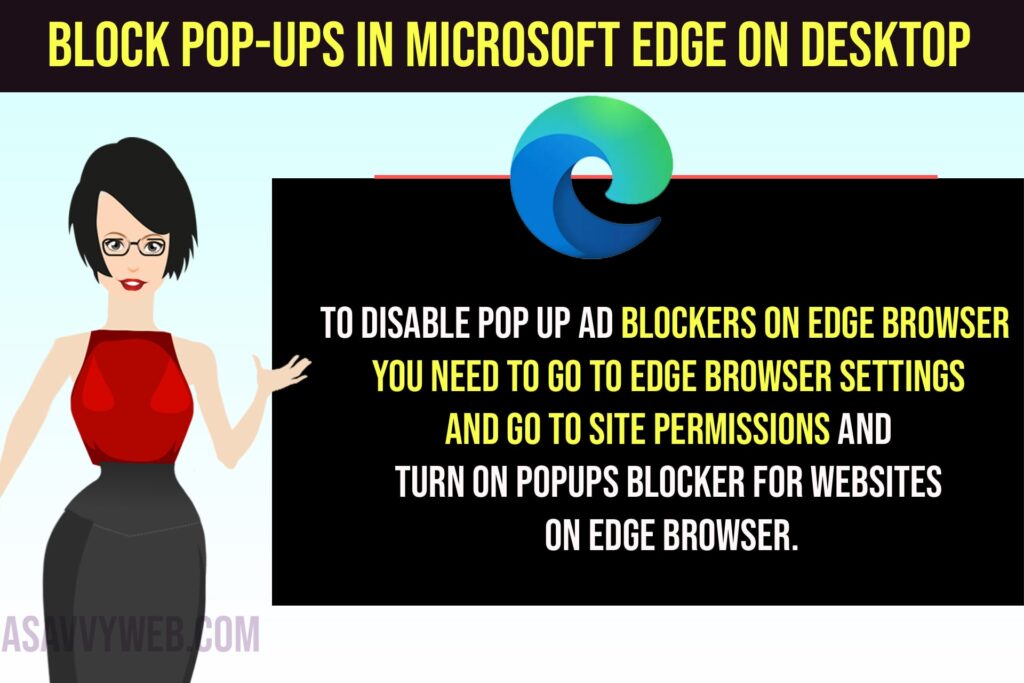 disable pop up ads or Block Pop-ups in Microsoft Edge on Desktop